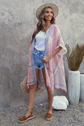 Seaside Resort Cardigan Printed Pompom Kimono | Dress In Beauty
